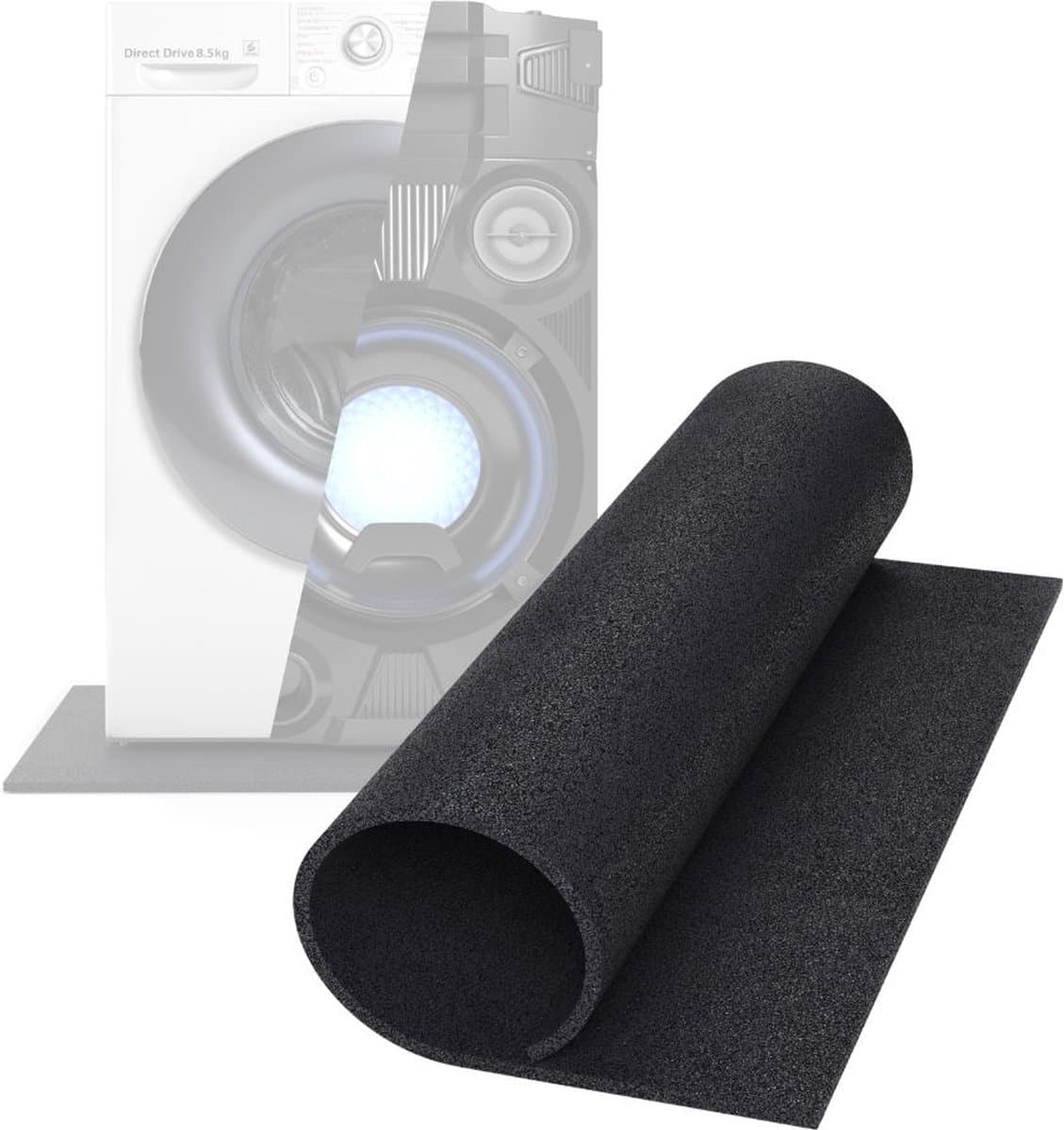 Wasophoogte® Anti Trillingsmat Wasmachine en droger - 60x60x0,8 cm - Geluidsdempende Antislipmat - Trillingsdemper wasmachine — afbeelding 1