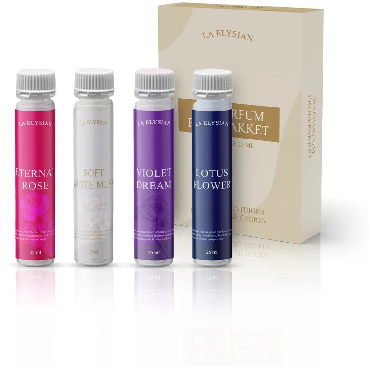 La Elysian Wasparfum Proefpakket – 4 x 25ml - 4 Unieke Geuren voor een Frisse en Luxe Was — afbeelding 1