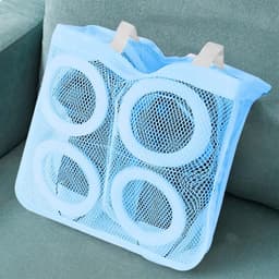 IBBO Shop® - Waszak - Wasnet voor Schoenen - 1 stuk - 28x24.5x8 cm - Schoen Wassen - Speciale Zorg Waszak Huishouden - Netje Anti-Vervorming - Multifunctionele waszakje voor lingerie wasnet - Blauw — thumbnail 3