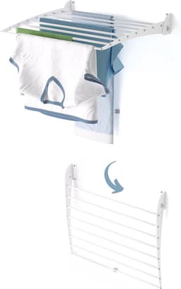 Foxydry Fold 60 DOWN - white - wasdroogrek wandmontage clicksysteem - neerwaartse sluiting - 60 x 50 x 10 cm — thumbnail 1