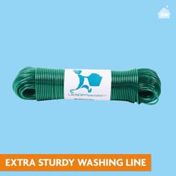 Waslijn 50 meter - extra sterk en extra lang - stalen kern — thumbnail 2