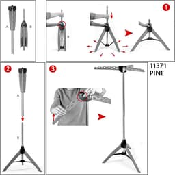 Tatkraft® PINE Inklapbaar Droogrek 42 kleding hangers - Droogtoren - Wasrek - Droogrek Hangend - Wasrek Inklapbaar - Droogmolen - Opvouwbaar Staand Kleding Droogrek - Wasdroogrek - Droogrekken - Wasrek Staand - Voor Badkamer/Balkon/Binnen/Buiten — thumbnail 2