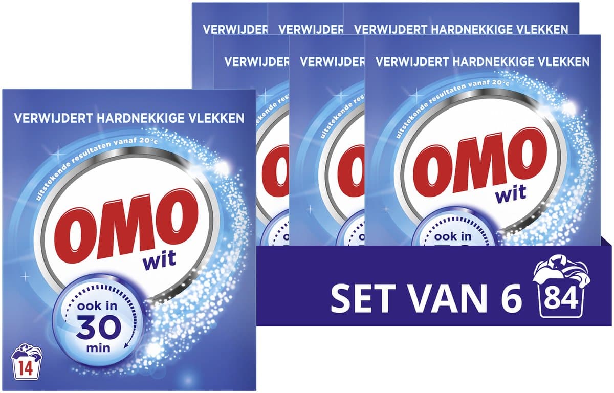 Omo Waspoeder - Wit - 6 x 14 wasbeurten - Voordeelverpakking — afbeelding 1