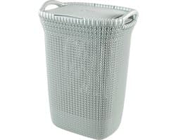Curver Knit Wasmand met deksel - 57L - Misty Blue — afbeelding 1