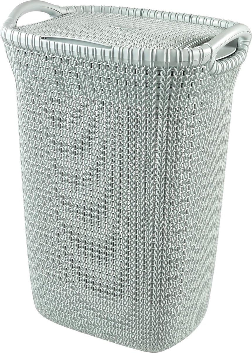 Curver Knit Wasmand met deksel - 57L - Misty Blue — afbeelding 1