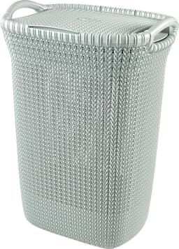 Curver Knit Wasmand met deksel - 57L - Misty Blue — thumbnail 1
