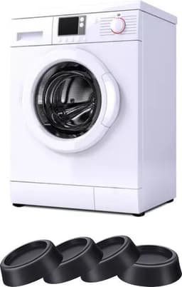 Trillingsdempers Wasmachine & Droger – Set van 4 stuks – Zwart - Wasmachine Geluidsdempers / Vibratiedempers – Pads / Voetjes – Antislip rubber - Extra dik — thumbnail 3