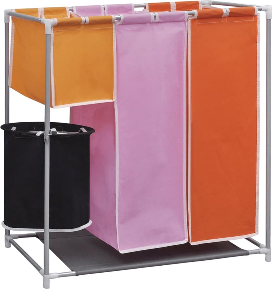 vidaXL - 3-delige - Wassorteerder - met - wasmand — afbeelding 1
