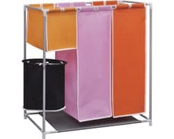 vidaXL - 3-delige - Wassorteerder - met - wasmand — afbeelding 1