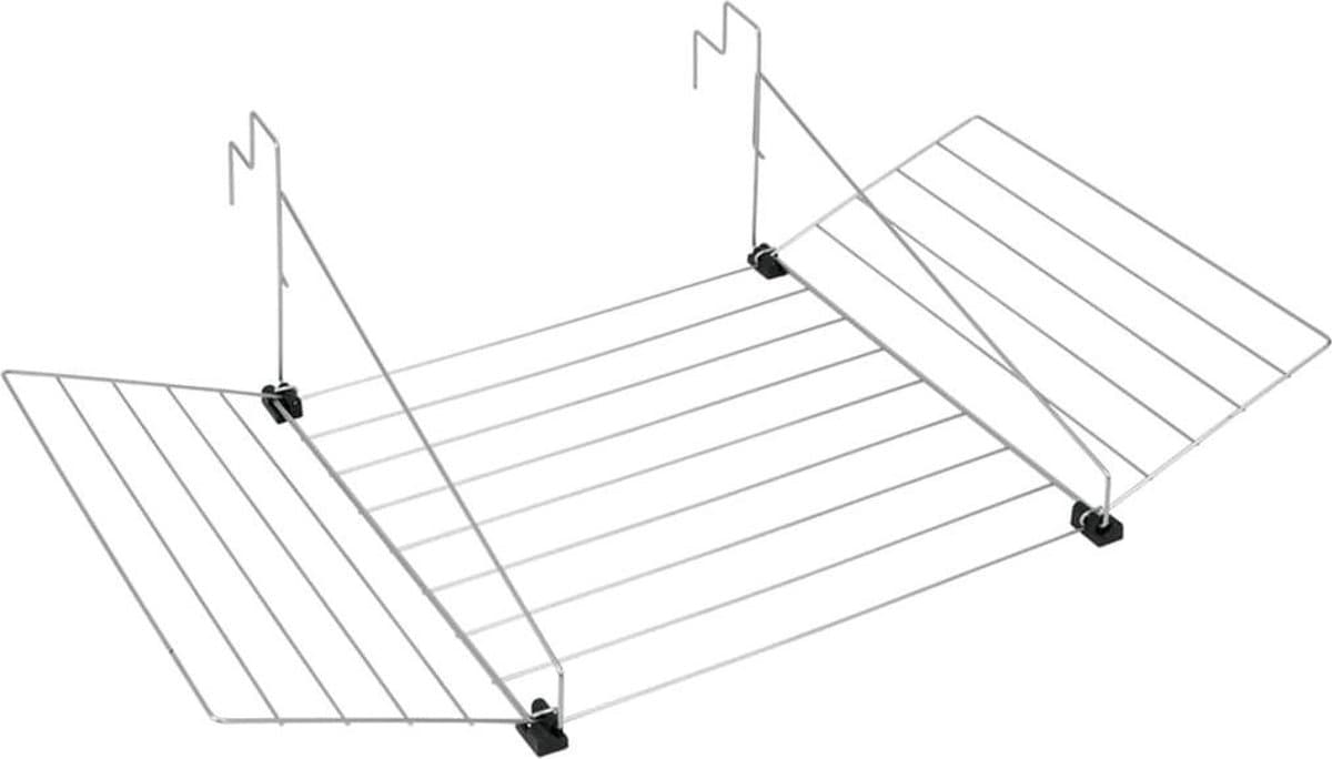 Tomado - Droogrek Tilburg - Voor radiator, balkon, deur of balustrade - 12 meter drooglengte - Ophangbaar - Zilvergrijs - 5 jaar garantie — afbeelding 1