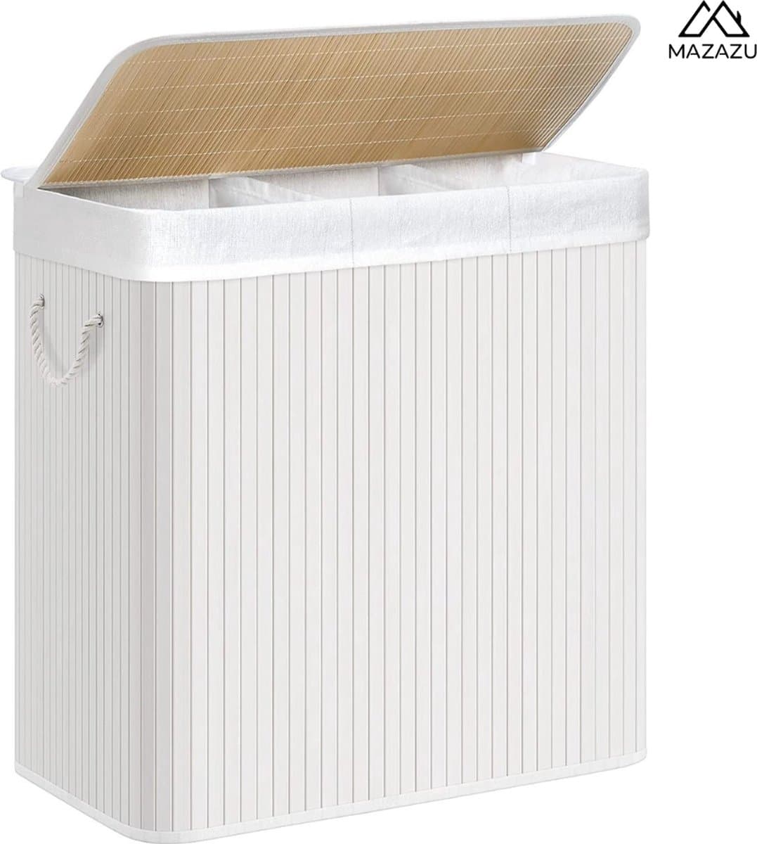 MIRA Home - Wasmand - Wasverzamelaar - Grijs - Bamboe - 150L — afbeelding 1