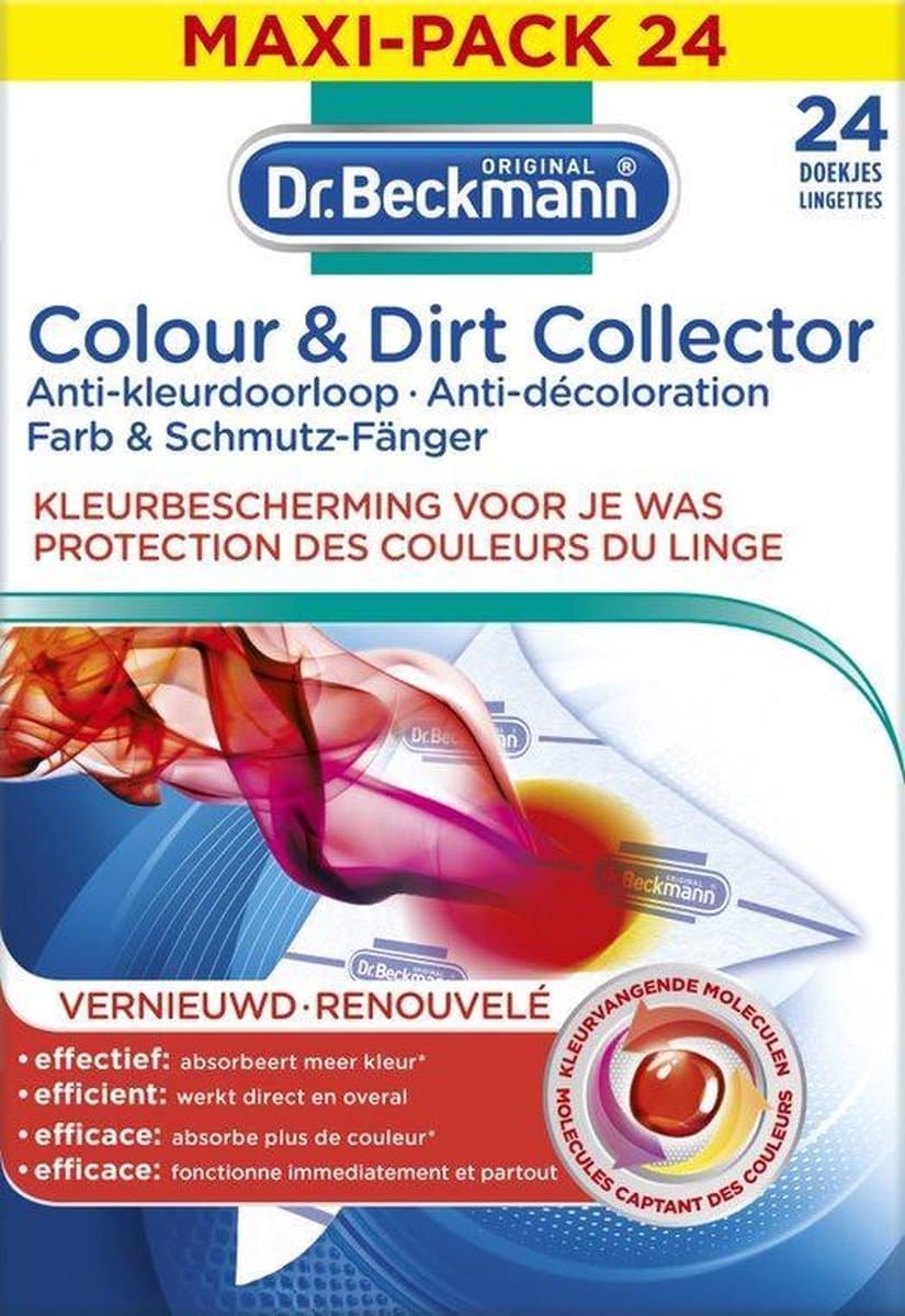 12x Dr. Beckmann Anti-Kleur Doorloopdoekjes 24 stuks — afbeelding 1