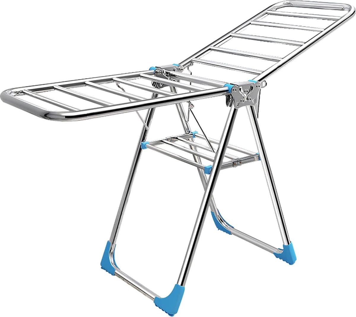 Kleding Airer, Opvouwbare Kleding Droogrek, 1.5M Zilver Wasdroger Rack, Roestvrij Staal Gevleugelde Kleding Paard Airer voor Indoor Outdoor — afbeelding 1