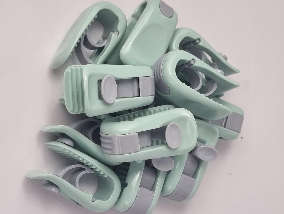 Dekbedclips-Gordijn bevestigingsclip set 8 stuks verpakt-kleur Groen — afbeelding 1