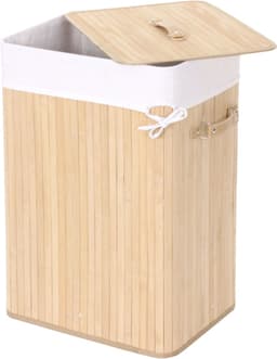 Wasmand MCW-C21, Wasbox Wasbox Wasbox, bamboe 61x43x32cm 70l ~ natuurlijke kleur — thumbnail 1