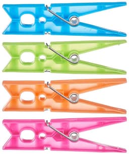 Wasknijpers - 96x stuks - kleurenmix fel - kunststof - groot formaat van 8 cm — thumbnail 1