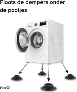Trillingsdempers wasmachine – Set van 4 stuks – Extra dik - Voetjes wasmachine & droger - Wasmachine demper – Anti trillings / vibratie dempers pads – Antislip rubber – Trillingsmat – Antislipmat - Schokdempers wasmachine — thumbnail 5