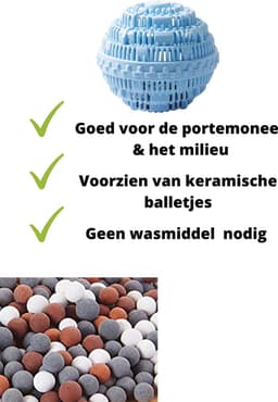 Wasbol set van 2 - lichtblauwe wasballen - keramische balletjes - lichtblauw - wasmachine reiniger - wasmachine - zonder gebruik van wasmiddel — thumbnail 3