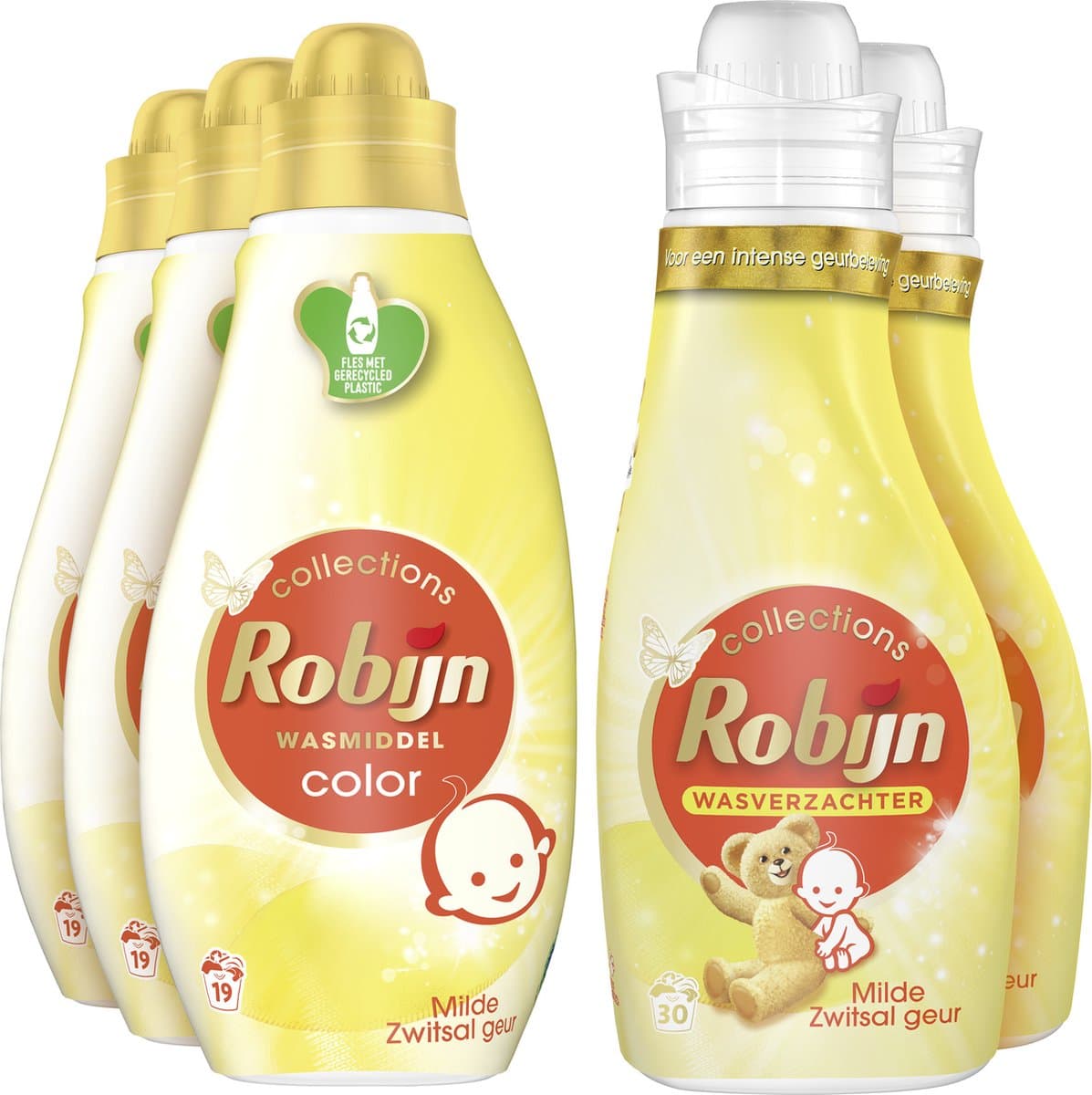 Robijn Perfect Match Zwitsal Wasmiddel en Wasverzachter Pakket - 5 stuks - Voordeelverpakking — afbeelding 1