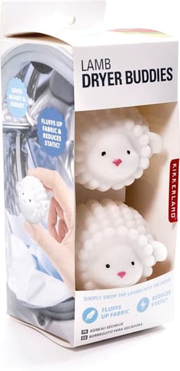 Kikkerland Wasdroger Lammetjes - Herbruikbare wasdroger bollen - Verminder de tijd van je droger - Set van 2 - Duurzaam — thumbnail 2