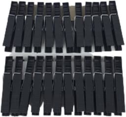 Wasknijpers JACYE - Zwart - Kunststof - 24 Stuks - Knijper - Wassen - Was - Knijpers — thumbnail 2