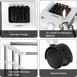 Uten Draagbare elektrische droger Gr886 - 2 lagen droog Design - Warmtepompdroger - 1500 W - Timer 0-180 Min - Elektrisch Droogrek met Verwarming - Wasdroger - Tot 15kg wasgoed - Als wasdroger, droogrek en Kledingkast- Hoogte 1.5 M - Blauw — thumbnail 5