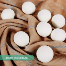 Famanu Set van 6 stuks wollen ballen voor wasdroger, antistatisch, natuurlijk, hypoallergeen en herbruikbaar — thumbnail 2