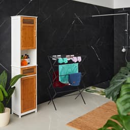 Droogrek - Kledingrek - inklapbaar en opvouwbaar - breedte verstelbaar 40-71 cm - 6 lagen met 11 stangen - compact en draagbaar - geschikt voor badkamer en kamperen — thumbnail 4