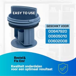 Fixem® - Wasmachine pluizenzeef filter geschikt voor Bosch, Siemens 00647920, 00605010 - 1 Stuk — thumbnail 4