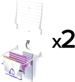2x Foxydry Fold 60 white wasdroogrek wandmontage clicksysteem - 60 x 50 x 10 cm — thumbnail 1