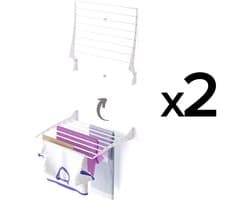 2x Foxydry Fold 60 white wasdroogrek wandmontage clicksysteem - 60 x 50 x 10 cm