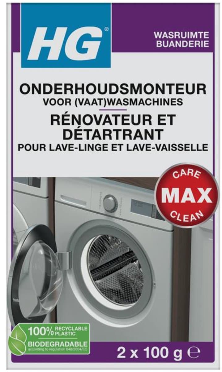 HG onderhoudsmonteur - 2 x 100 ml - verhelpt en voorkomt storingen - voor een langere levensduur van de vaatwasser en wasmachine - biologisch afbreekbaar — afbeelding 1