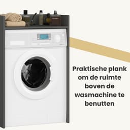 Wasmachine Kast / Wasmachine Ombouw / Wasmachine Meubel FIN / Grafietgrijs / AKORD Furniture Factory / 64 x 98 x 50 cm — thumbnail 3