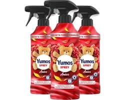 Yumos Textielverfrisser Amber textielspray verwijdert geuren en laat een frisse geur achter - 3x 450ml — afbeelding 1