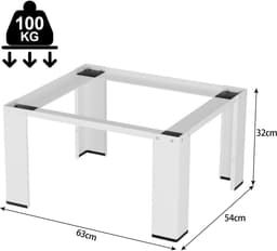 Wasmachine verhoger 63x54x32 cm - Wasmachine opbouwmeubel - Wasmachine sokkel - Wasmachine Kast Max 100kg - Wit — thumbnail 2