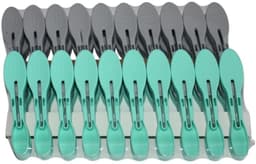 HL - Wasknijpers - Was - Knijper - 40 stuks - groen/grijs - kunststof - sterke grip. — thumbnail 3