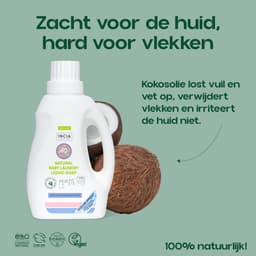 INCIA 100% Natuurlijke Vloeibaar Wasmiddel Jaarbox - 6x 750 ML - Parfumvrij - Geschikt voor Alle Was - Vegan - 150 Wasbeurten — thumbnail 5