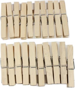 Houten Wasknijpers Set van 20 - Multifunctionele Clips voor Kleding, Ambachten en Tuin — thumbnail 1