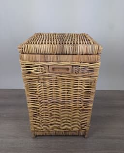 MigoStyling - Wasmand - Vierkant - Met deksel - 40x40x65 - Riet - Rotan - Naturel — thumbnail 4