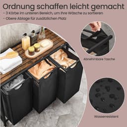 Wasmand – 3 Compartimenten – Wasverzamelaar – Met Plank – Duurzaam — thumbnail 4