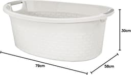 Ovale Wasmand Katoen Look 60 Liter - Stevige Wasmand met Handvatten — thumbnail 3