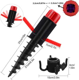 Bodemhuls voor parasol grondanker met handgrepen - 22-32 mm stangen - strand/zand/gazon/land — thumbnail 5