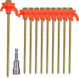 Draaibare tentharingen met schroefdraad - 10 stuks voor tent grondankers - Metaal - Picchschroefdraad — thumbnail 1