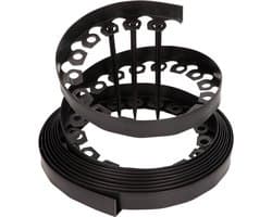 Flexibele Kunststof Gazonrand 20 Grondankers - Lengte 10m - Hoogte 4cm - Zwart
