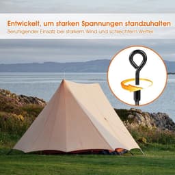 Grondankers om in te draaien set van 4 - Heavy duty trampoline voor tenten en schommelframe - Luifels camping - Bestand tegen sterke wind en roestvrij — thumbnail 4