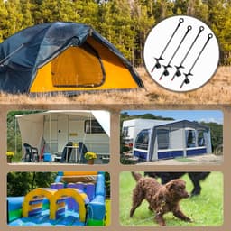 Grondanker 4 stuks met spiraalboor 15 inch - Voor trampoline, schommels, tenten en meer — thumbnail 5