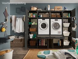 Interiax WASHWALL 'Mary' Wasmachine Bovenkast Antraciet - Met 1 openslaande deur- 38x50x67.5 cm — thumbnail 2