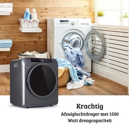 Luxe Mini Droger – Wasdroger – Condensdroger – 6 Droogprogramma’s – Warmtepompdroger – 6kg Droogvermogen – Modern Design – Grijs — thumbnail 3