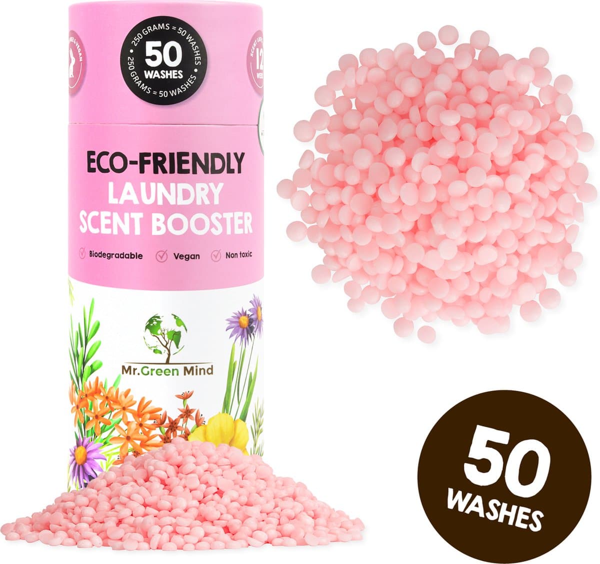 Mr. Green Mind wasparfum bloemig Flower Forest 50 - Wasparels - Geurbooster - Geurparels - Kledingverfrisser - Proefpakket — afbeelding 1