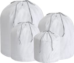 Waszakken - 4-pack waszakken met rits - Mesh waszakken voor wasmachines - Fijne mesh en grote mesh herbruikbare waszakken - voor delicate shirts, sokken, ondergoed, bh's, lingerie, babykleding - 70g grof gaas - zakken met trekkoord — thumbnail 1